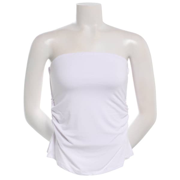 Juniors No Comment Side Ruch Slit Tube Top w/ Shelf Bra - image 