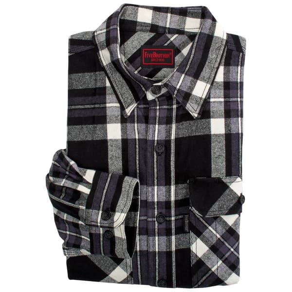 Mens FiveBrothers&#40;R&#41; Long Sleeve Flannel Shirt - Black/White - image 