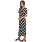 Womens Luxology Short Sleeve Square Neck Print Challis Jumpsuit - image 4