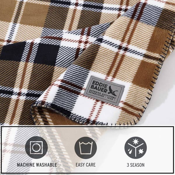 Eddie Bauer Trailhead Plaid Stripe Reversible Throw