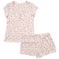 Womens Laura Ashley Short Sleeve Flowers Hearts Boxer Pajama Set - image 1