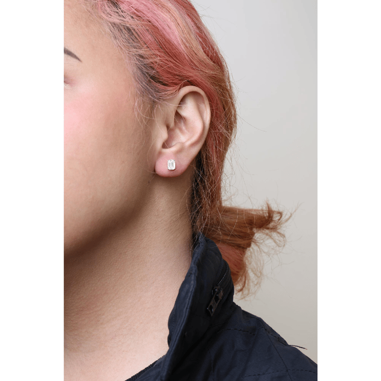 Haus of Brilliance 2ctw. Emerald Lab Grown Diamond Stud Earrings