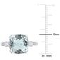 White Gold White Sapphire & Aquamarine Cocktail Ring w/ Diamonds - image 7