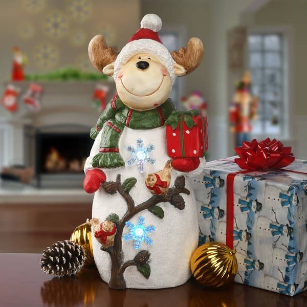 National Tree 22in. Reindeer Holding Gift
