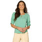 Womens Democracy Ruched Sleeve Back Keyhole Blouse - image 1