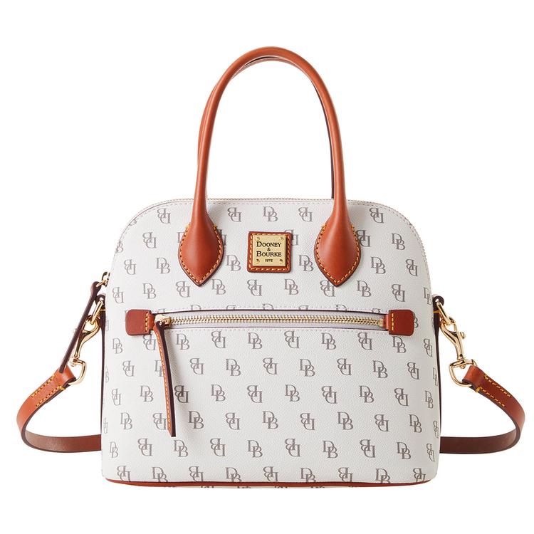 Dooney & Bourke Domed Satchel with Logo Print