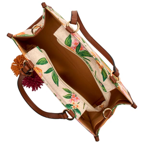 DS Fashion Canvas Tropical Print Satchel