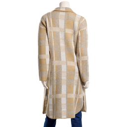 Womens By Design Long Sleeve Chest Pocket Houndstooth Coatigan