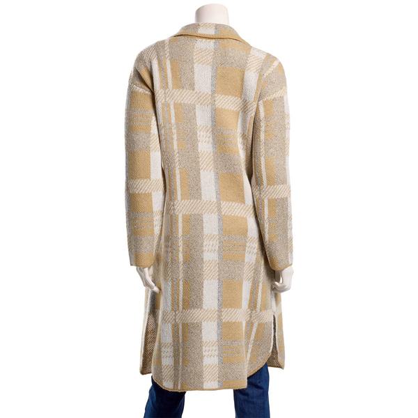 Womens By Design Long Sleeve Chest Pocket Houndstooth Coatigan