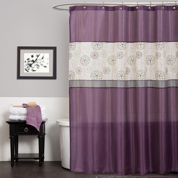 Lush Decor(R) Covina Purple Shower Curtain - image 