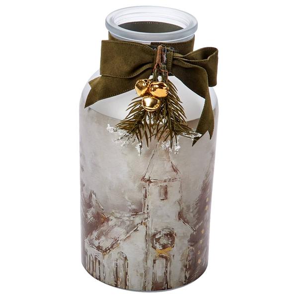 Transpac Christmas Church Glass Jar Decor - image 