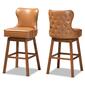 Baxton Studio Gradisca Brown Wood 2pc. Swivel Bar Stool Set - image 1