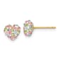 Gold Classics&#40;tm&#41; 14kt. Pastel Crystal Heart Stud Earrings - image 1