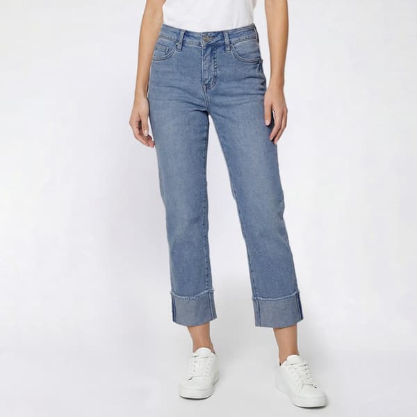 Womens Royalty Cuffed Slim Straight Leg Jeans