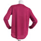 Plus Size Tint & Shadow Long Sleeve Crew Neck Hacci Tee w/Pocket - image 2