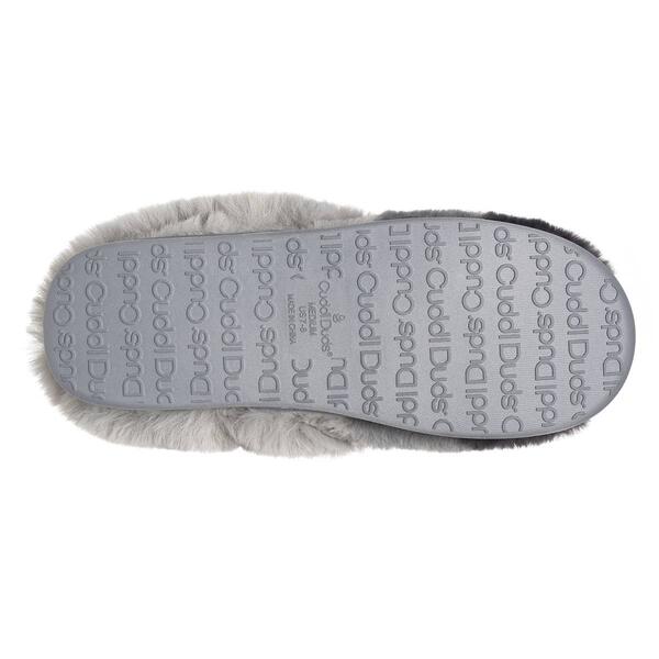 Womens Cuddl Duds&#174; Color Block Faux Fur Clog Slippers