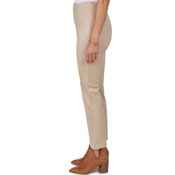 Womens Skye’s the Limit Champagne Holiday Faux Suede Pants