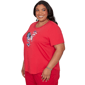 Plus Size Alfred Dunner Lady Liberty Butterfly Embroidery Blouse - image 2