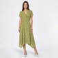 Womens Perceptions Short Sleeve Floral Knot Side Drape Midi Dress - image 1
