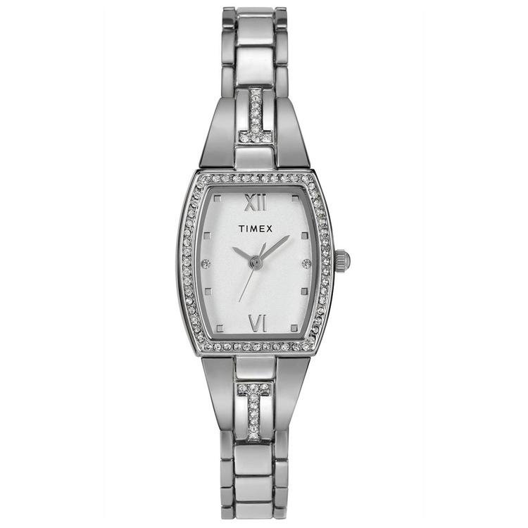 Womens Timex(R) Silver-Tone Crystal Accent Watch - TW2W95600JT