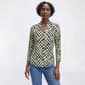 Womens Anne Klein Cross Hatch Abstract Pleated Shoulder Blouse - image 1