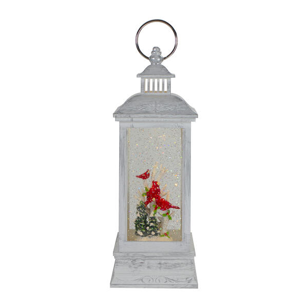 Northlight Seasonal Brushed Silver Christmas Cardinals Snow Globe - image 