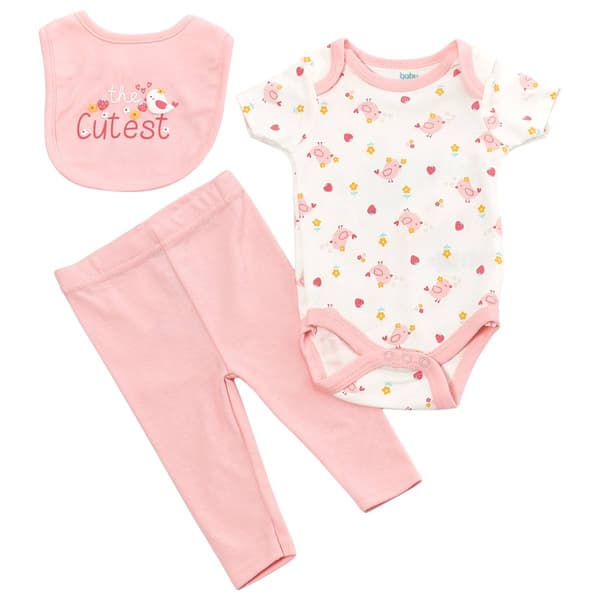 Baby Girl (NB-9M) baby views(R) Pink Bird 3pc. Turn Me Around Set - image 