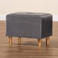 Baxton Studio Elias Grey Velvet Fabric & Wood Storage Ottoman - image 10