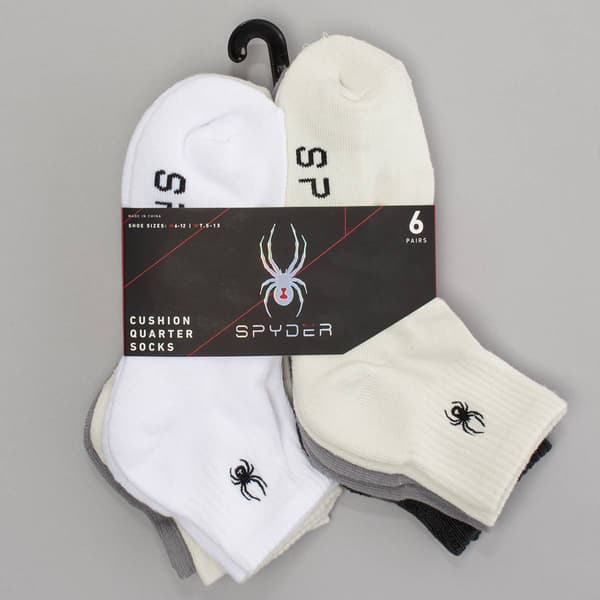 Mens Spyder 6pk. Solid Quarter Socks - image 