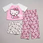 Girls (4-6x) Hello Kitty 3pc. Tee w/ Shorts & Pants Pajama Set - image 2