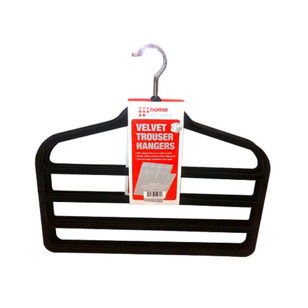 Home Basics 3pc. Velvet Trouser Hangers - image 
