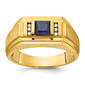 Mens Gentlemens Classics(tm) 14kt Gold Created Square Sapphire Ring - image 1