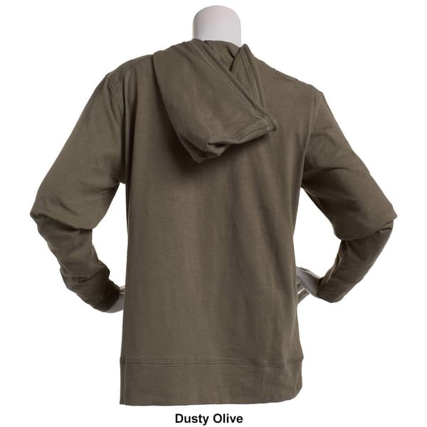 Womens Mountain Ridge Solid Long Sleeve Slub Hoodie