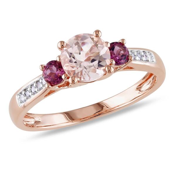 Gemstone Classics&#40;tm&#41; 10kt. Rose Gold 3-Stone Ring - image 