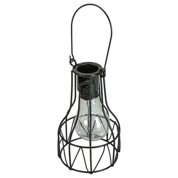 Northlight Seasonal 6.5in. Geometric Edison Outdoor Solar Lantern - image 