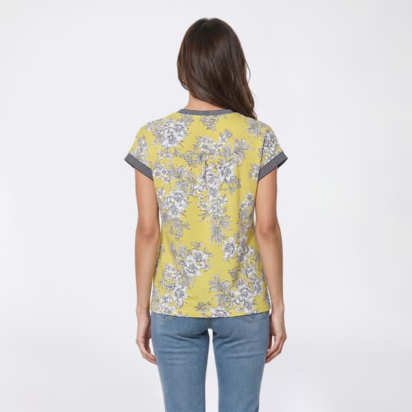 Womens Nautica Garden Floral Contrasting Trim Tee