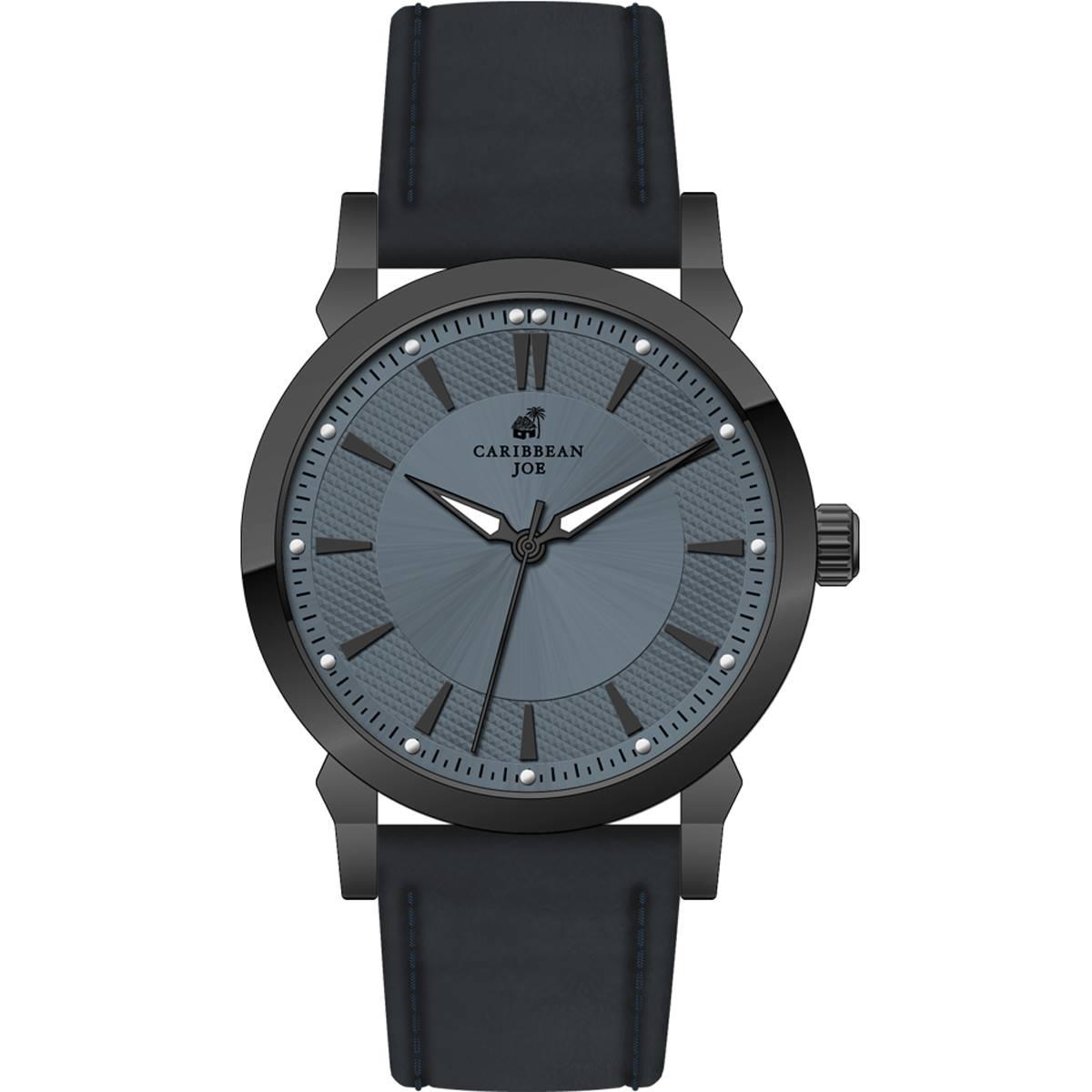 Mens Caribbean Joe Gunmetal-Tone/Black Dial Strap...