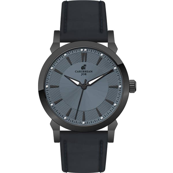 Mens Caribbean Joe Gunmetal-Tone/Black Dial Strap Watch-CJ7134GU - image 