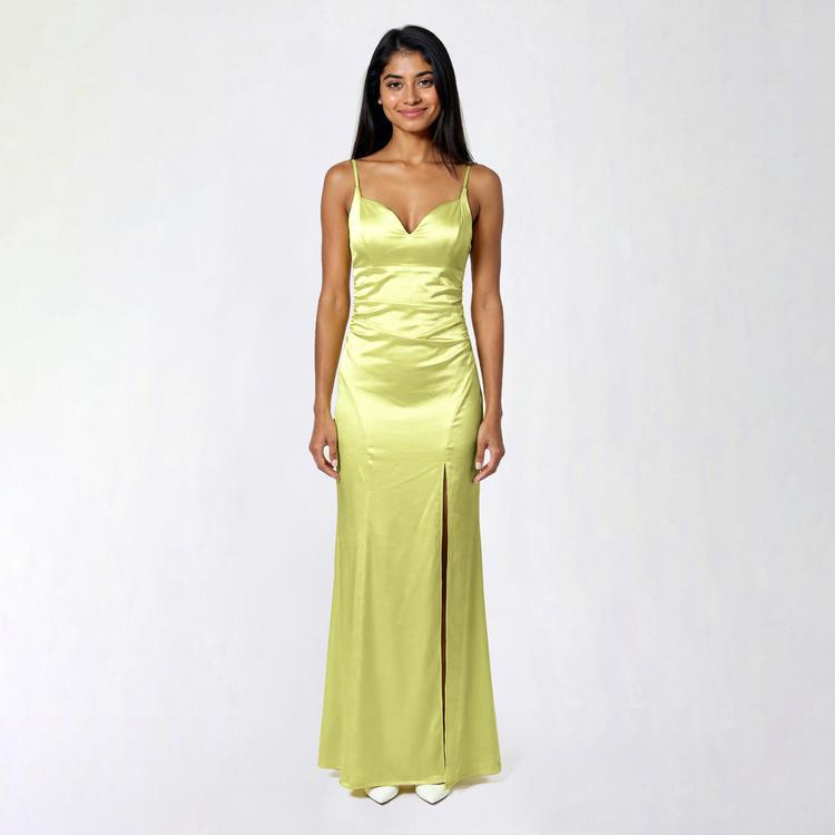 Juniors Emerald Sundae Sweetheart Satin Sheath Dress