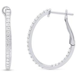 Diamond Classics(tm) Sterling Silver 1/2ctw. Diamond Hoop Earrings
