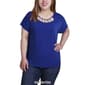Plus Size NY Collection Cutouts and Hardware Short Sleeve Top - image 6