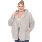 Plus Size White Mark Plush Hooded Cardigan With Pockets - image 10