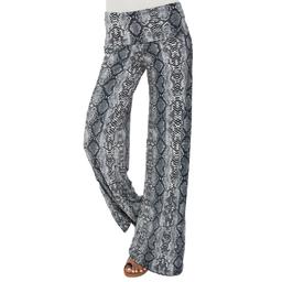 Womens White Mark Printed Palazzo Pants - Snake Print