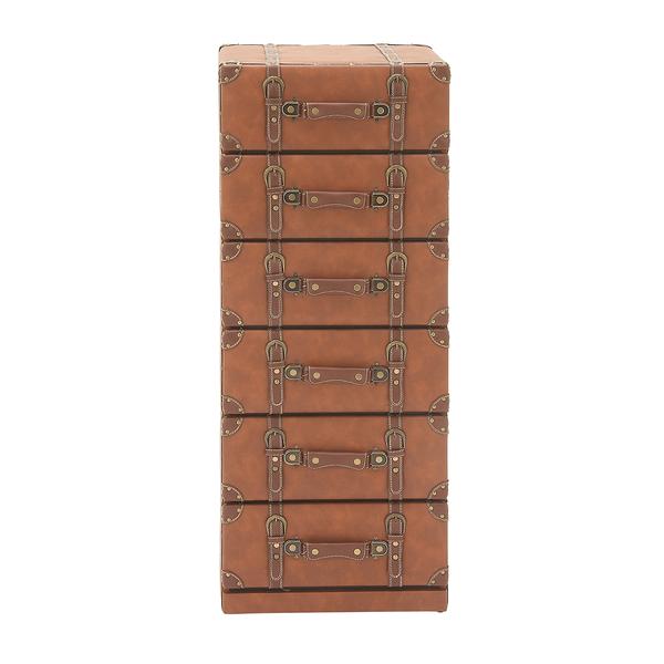 9th & Pike(R) Traditional Wood and Leather Traditional Chest