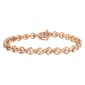 Diamond Classics&#40;tm&#41; Rose Gold Silver Diamond Link Bracelet - image 1