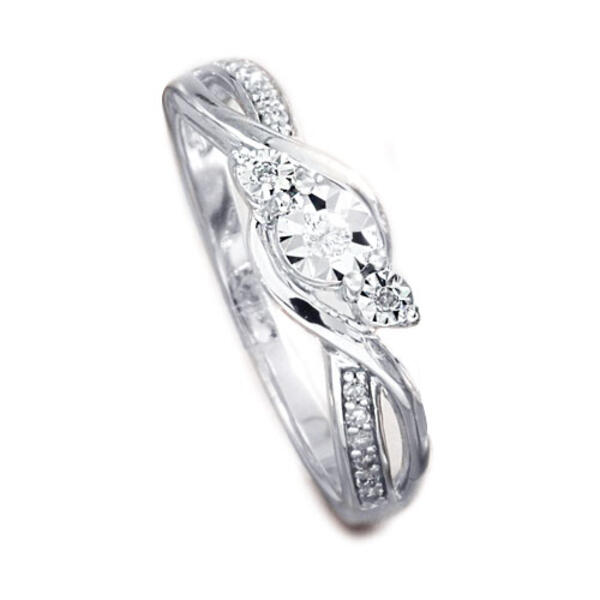Eternal Promise&#40;tm&#41; 1/10ct Diamond Sterling Silver Promise Ring - image 