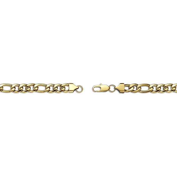 Mens Lynx Gold-Tone Plated Figaro Chain Necklace & Bracelet Set