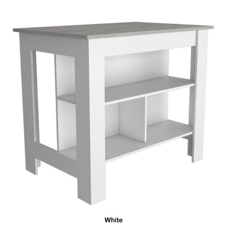 FM FURNITURE Brooklyn Ibiza Marble Top Kitchen Island