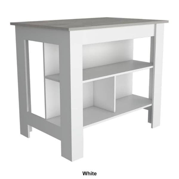 FM FURNITURE Brooklyn Ibiza Marble Top Kitchen Island