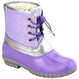 Girls Olivia Miller Glitter Metallic Duck Boots